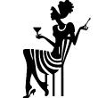 Wandtattoos kontur - Wandtattoo Silhouette Frau und Cocktail - ambiance-sticker.com
