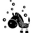 Wandtattoos tiere - Wandtattoo Zebra und Blasen - ambiance-sticker.com