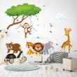 Wandtattoos Kindertiere  - Wandtattoo tiere Affe und seine Freunde - ambiance-sticker.com