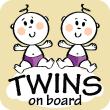 Wandtattoos baby - Wandtattoo Twins on board-Zeichen - ambiance-sticker.com
