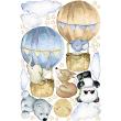 Wandtattoos tiere - Heißluftballons und Tiere in den Himmelsaufklebern - ambiance-sticker.com
