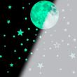 Wandtattoos phosphoreszierend - Wandtattoo mit phosphores Mondlicht + 250 Sterne und Planeten - ambiance-sticker.com
