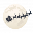 Wandtattoos Weihnachten - Wandtatoos Weihnachten Santa Claus im Mondlicht - ambiance-sticker.com