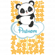 Wandtattoos kinderzimmer - Wandtattoo Anpassbare kinderzimmer Panda auf der Wolke mit 50 Sternen - ambiance-sticker.com
