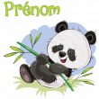 Wandtattoos kinderzimmer - Wandtattoo Anpassbare kinderzimmer Baby Panda und Bambus - ambiance-sticker.com