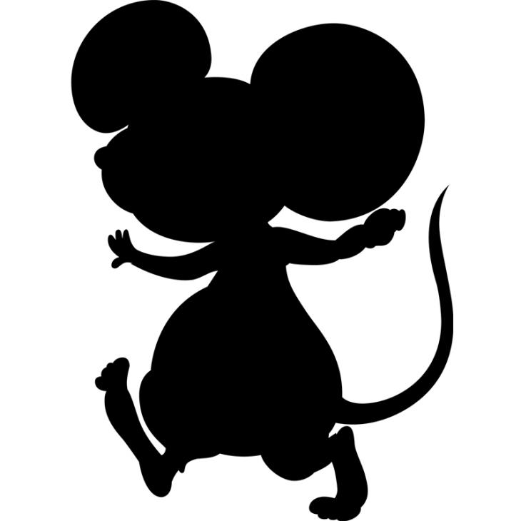 Wandtattoos Schiefer - Wandattoo Schiefer Silhouette Maus - ambiance-sticker.com
