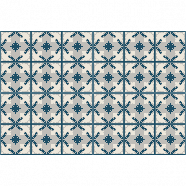 wandtatoos Fliesen - 24 wandtatoos Zementfliesen azulejos Carmita - ambiance-sticker.com