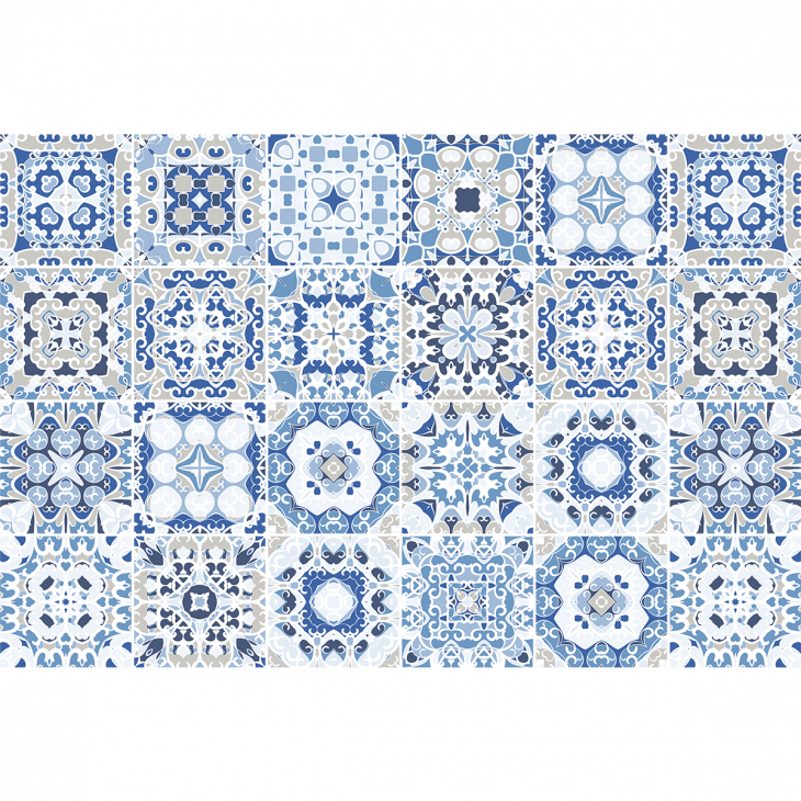 wandtatoos Zementfliesen - 24 wandtatoos Zementfliesen azulejos triano - ambiance-sticker.com