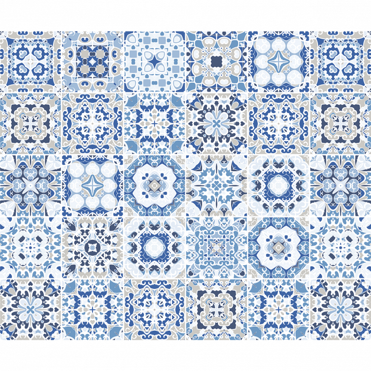 wandtatoos Fliesen - 30 wandtatoos Zementfliesen azulejos pianio - ambiance-sticker.com