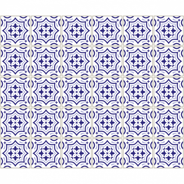 wandtatoos Zementfliesen - 30 wandtattoo Fliesenbelag azulejos Teofilo - ambiance-sticker.com