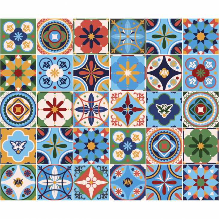 wandtatoos Fliesen - 30 wandtattoo Fliesenbelag azulejos tiziana - ambiance-sticker.com