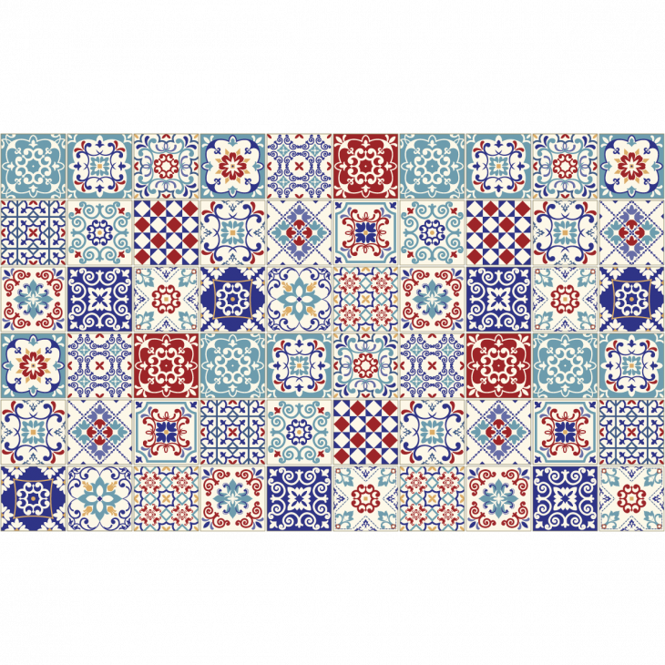 wandtatoos Fliesen - 60 wandtatoos Zementfliesen azulejos flavia - ambiance-sticker.com