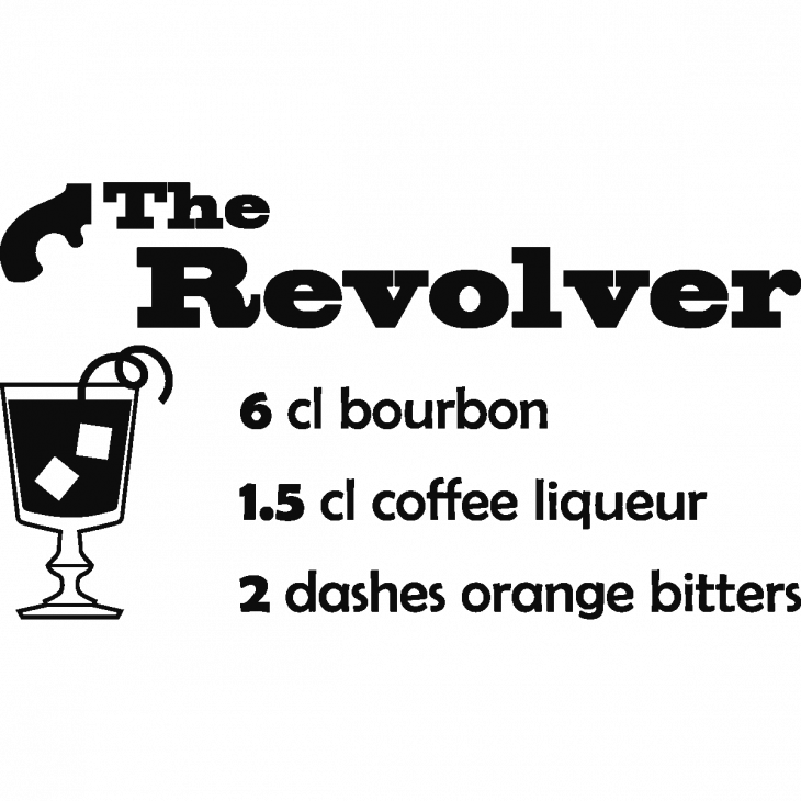 Wandtattoos für küche - Wandtattoo deko The Revolver-Cocktail - ambiance-sticker.com
