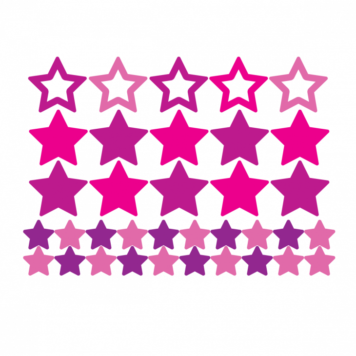 Wandtattoos baby - Aufkleber rosa Sterne - ambiance-sticker.com