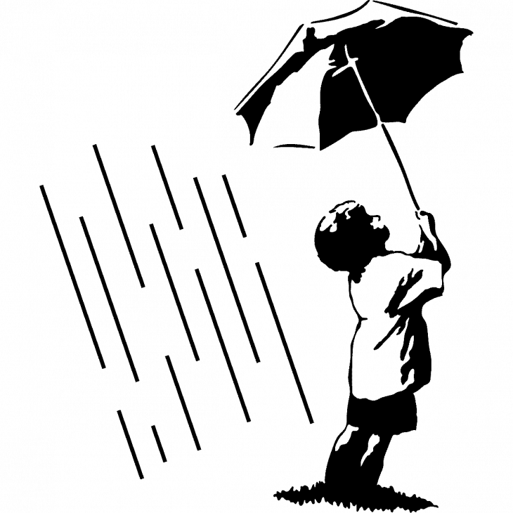 Wandtattoos design - Wandtattoo Das Kind im Regen - ambiance-sticker.com