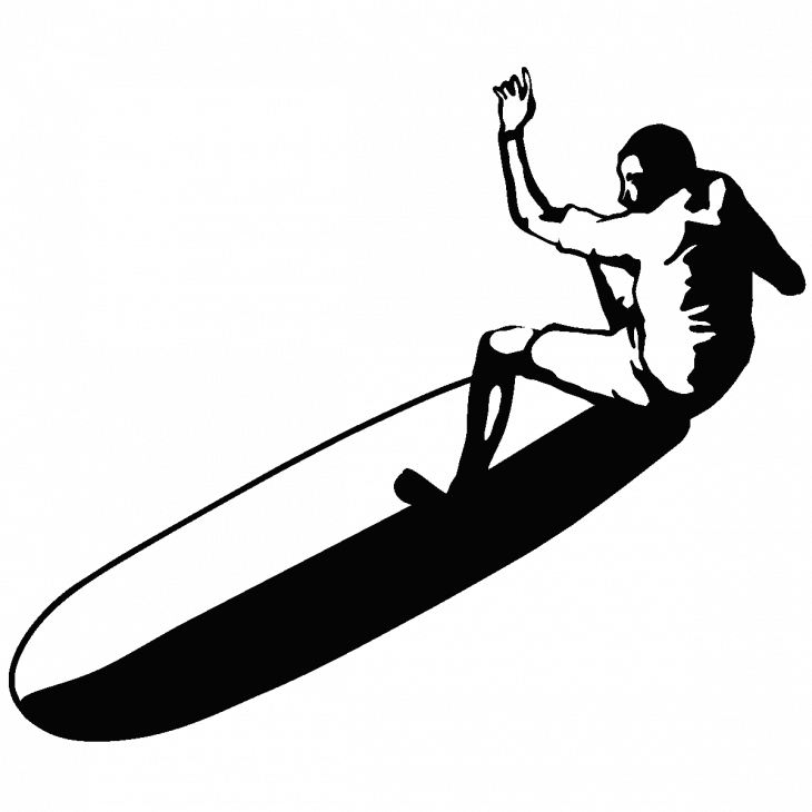Wandtattoos kontur - Wandtattoo Silhouette Surfer - ambiance-sticker.com