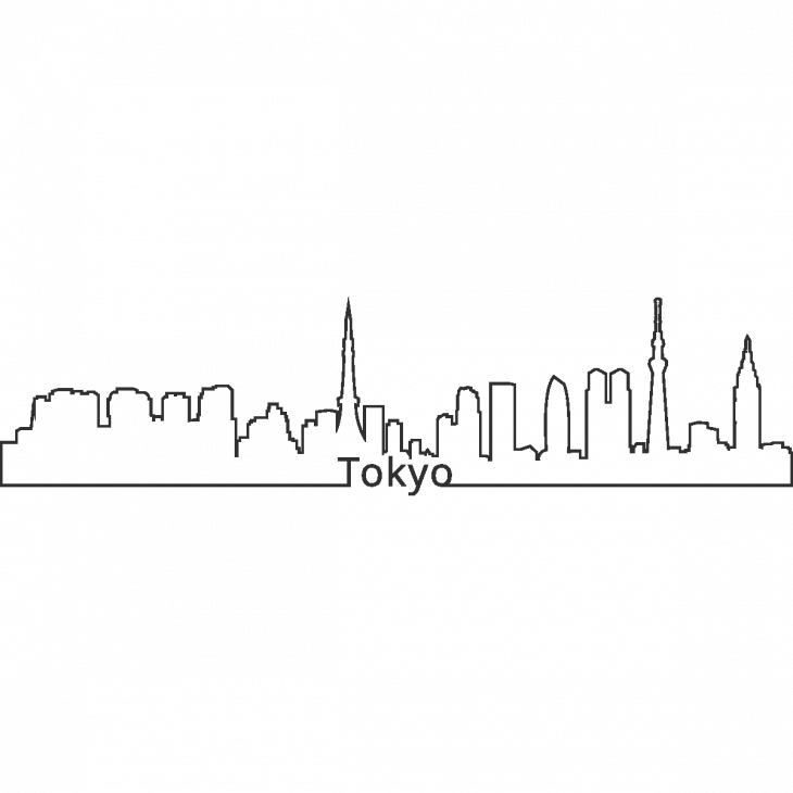 Wandtattoos Land Und Stadt - Wandtattoo Tokyo Skyline 2 - ambiance-sticker.com