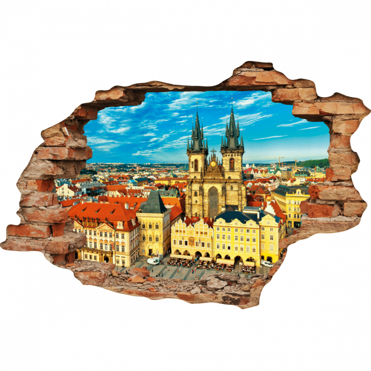 Wandtattoos landschaft - Wandtattoo Landschaft Prag - ambiance-sticker.com