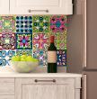 wall decal tiles - 12 wall decal cement tiles Tahiti - ambiance-sticker.com