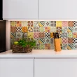 wall decal cement tiles - 15 wall decals tiles azulejos multicolor mosaic - ambiance-sticker.com