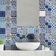 wall decal cement tiles - 15 wall decal tiles azulejos vintage Blue of Azure - ambiance-sticker.com