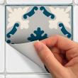 wall decal cement tiles - 24 wall stickers cement tiles azulejos Carmita - ambiance-sticker.com