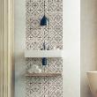 wall decal tiles - 24 wall decal cement tiles azulejos Giusti - ambiance-sticker.com