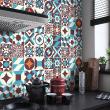 wall decal cement tiles - 24 wall stickers cement tiles azulejos leccina - ambiance-sticker.com