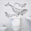 wall decal cement tiles - 24 wall decal cement tiles whales - ambiance-sticker.com