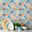 wall decal cement tiles - 24 wall stickers cement tiles billini - ambiance-sticker.com