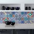 wall decal tiles - 24 wall stickers cement tiles Chiara - ambiance-sticker.com