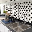 wall decal cement tiles materials - 24 wall decal cement tiles marbled effect black and white gold - ambiance-sticker.com