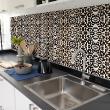wall decal cement tiles materials - 24 wall decal cement tiles black marble effect gold line - ambiance-sticker.com