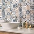 wall decal cement tiles - 24 wall stickers cement tiles fazionio - ambiance-sticker.com