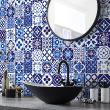 wall decal cement tiles - 24 wall stickers cement tiles grenina - ambiance-sticker.com