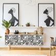 Wall decal tiled furniture 24 wall decal furniture cement tile authentic cravio - ambiance-sticker.com