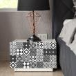Wall decal tiled furniture 24 wall decal furniture cement tile authentic deciana - ambiance-sticker.com