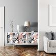 Wall decal tiled furniture 24 wall decal furniture cement tile authentic lichina - ambiance-sticker.com
