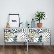 Wall decal tiled furniture 24 wall decal furniture cement tile authentic pelina - ambiance-sticker.com