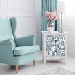 Wall decal tiled furniture 24 wall decal furniture cement tile authentic rosannah - ambiance-sticker.com