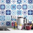 wall decal tiles - 24 wall stickers cement tiles Tokat - ambiance-sticker.com
