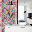 wall decal cement tiles - 24 wall decal tiles azulejos america - ambiance-sticker.com