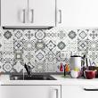 wall decal cement tiles - 24 wall decal tiles azulejos cédrizio - ambiance-sticker.com