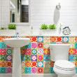 wall decal cement tiles - 24 wall decal tiles azulejos fililana - ambiance-sticker.com