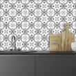 wall decal cement tiles - 24 wall sticker tiles azulejos Shade of gray sumptuous - ambiance-sticker.com