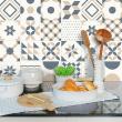 wall decal cement tiles - 24 wall decal tiles azulejos design ornaments - ambiance-sticker.com