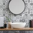 wall decal cement tiles - 24 wall decal tiles azulejos fufia - ambiance-sticker.com