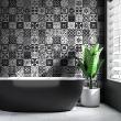 wall decal tiles - 30 wall stickers cement tiles azulejos ambrosio - ambiance-sticker.com