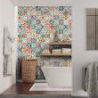 wall decal tiles - 30 wall stickers cement tiles azulejos Jael - ambiance-sticker.com
