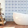 wall decal tiles - 30 wall decal cement tiles Delft - ambiance-sticker.com